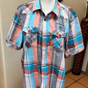 Men’s button down short sleeve shirt. Point Zero brand. XL size